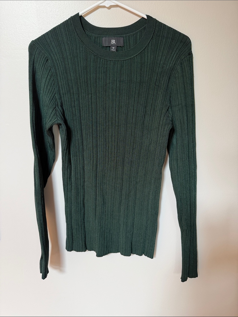 Banana Republic Forest Green Ribbed Crewneck Sweater